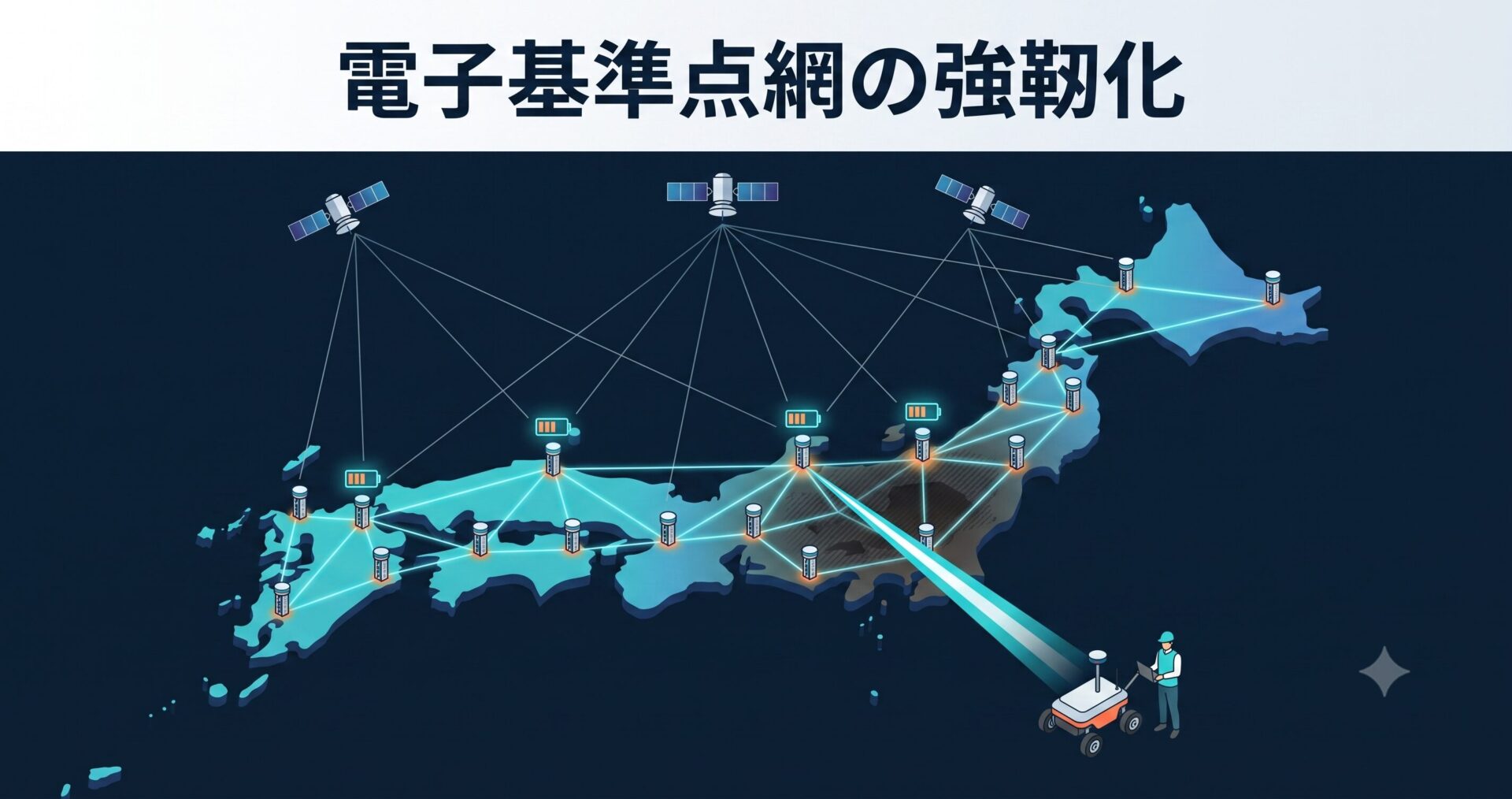 電子基準点網GEONETの強靱化とRTK現場