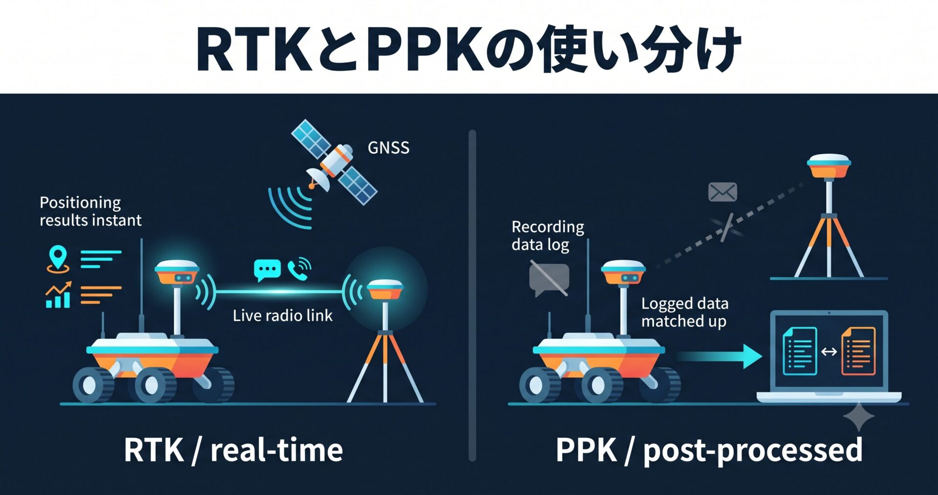 RTKとPPKの使い分け 現場運用