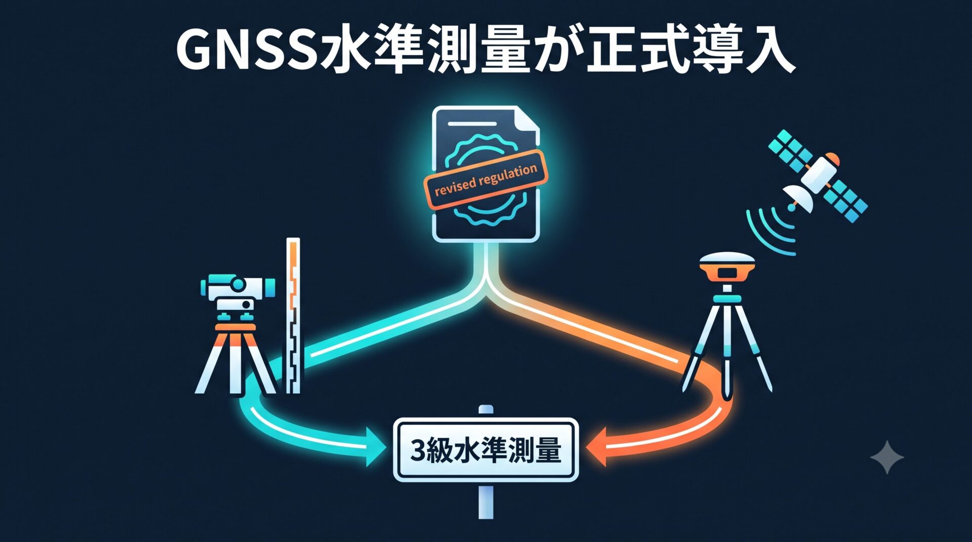 GNSS水準測量が3級水準測量として公共測量に正式導入