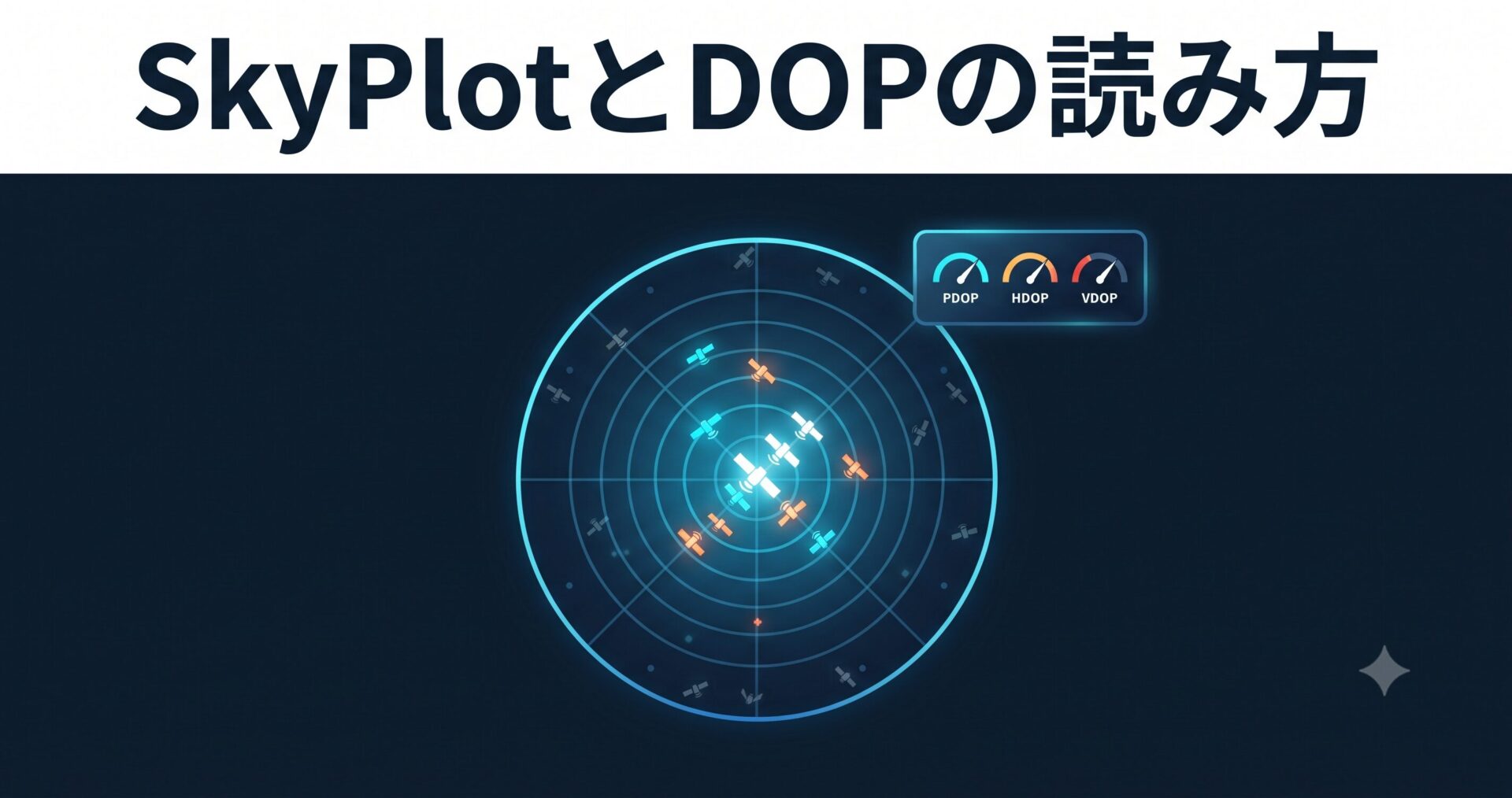 SkyPlotとDOPの読み方 — 衛星配置で測位品質を予測する